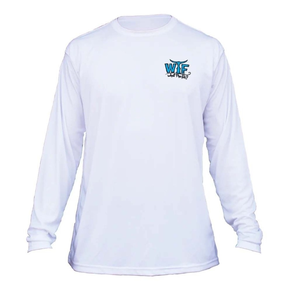 NWT What the Fin Mens 3X Three Fins to the Wind Aqua Long Sleeve T-Shirt NEW - Picture 5 of 5